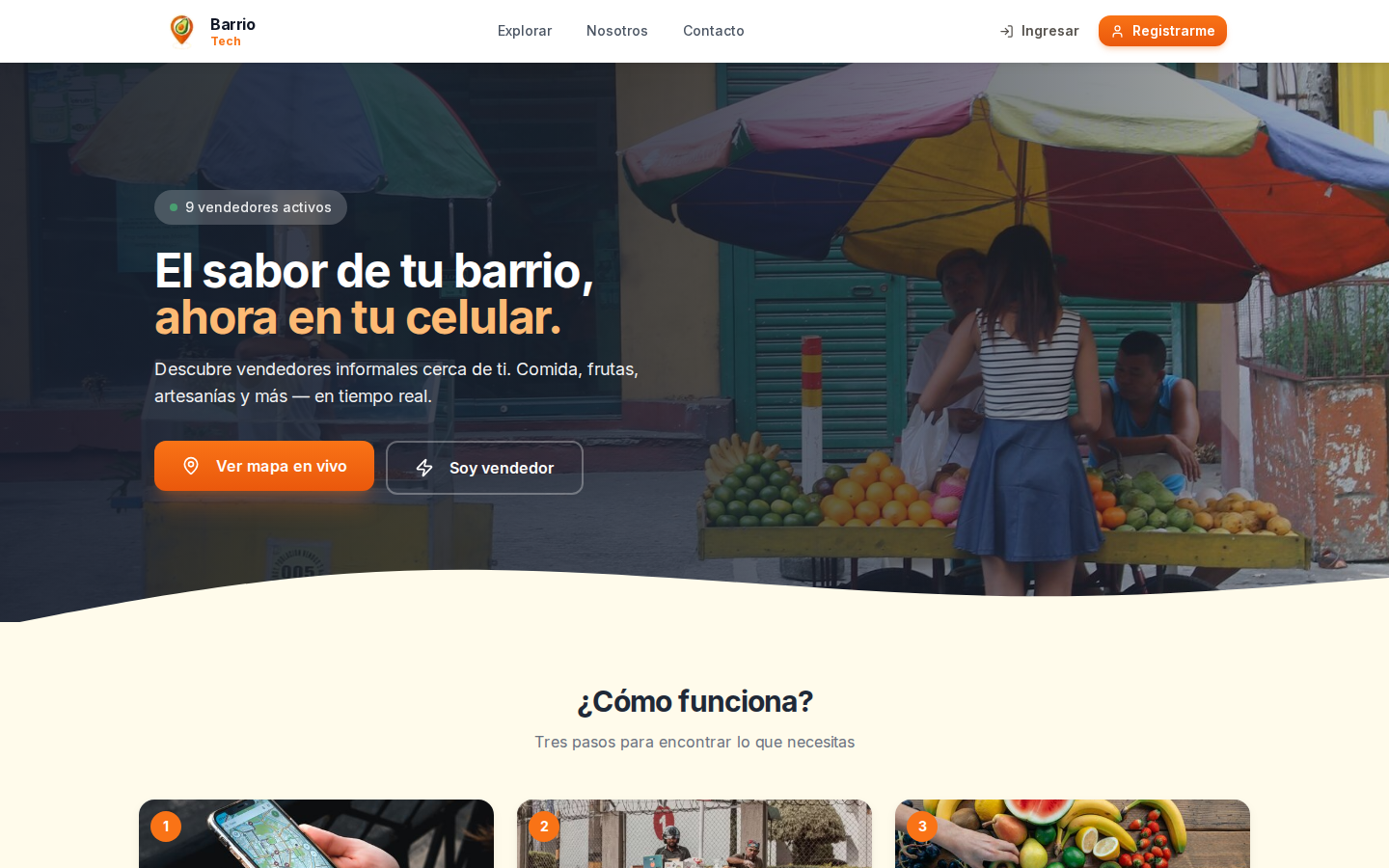 BarrioTech (gps.andresmorales.com.co): live GPS street-sellers platform built with Next.js